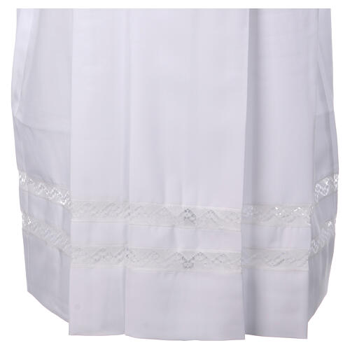 Surplis blanc col romain entretoiles dentelle aux fuseaux 2