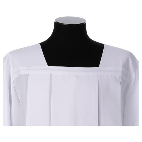 Surplis blanc col romain entretoiles dentelle aux fuseaux 5