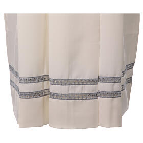 Ivory-coloured surplice with double grey hemstitch and square collar