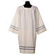 Ivory-coloured surplice with double grey hemstitch and square collar s5