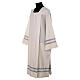 Ivory surplice with two gray fleur-de-lis partitions with Roman collar s4