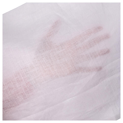 Alba kapłańska klasztorna z czystego lnu, biały kaptur spiczasty 10