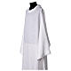 Pure white linen monastic priestly alb with pointed hood s3