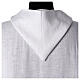 Pure white linen monastic priestly alb with pointed hood s4