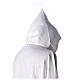 Pure white linen monastic priestly alb with pointed hood s5