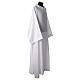Pure white linen monastic priestly alb with pointed hood s6