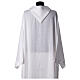 Pure white linen monastic priestly alb with pointed hood s7