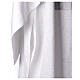 Pure white linen monastic priestly alb with pointed hood s8