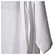 Pure white linen monastic priestly alb with pointed hood s9