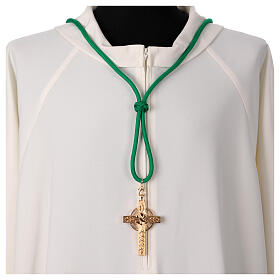 Cordon croix pectorale pour évêque noir noeud Salomon