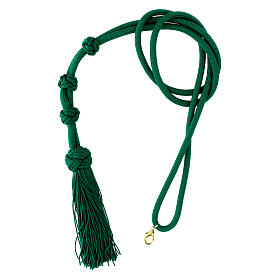 Cordoniera croce pettorale vescovile verde menta nodo salomone