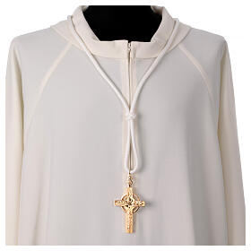 Cream bishop's pectoral cross cord, Solomon knot