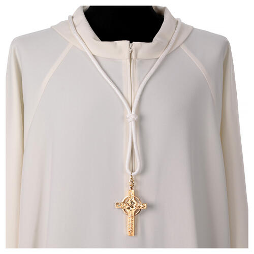 Cream bishop's pectoral cross cord, Solomon knot 2