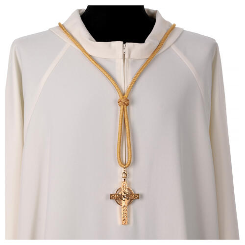 Episcopal gold pectoral cross cord Solomon knot 2