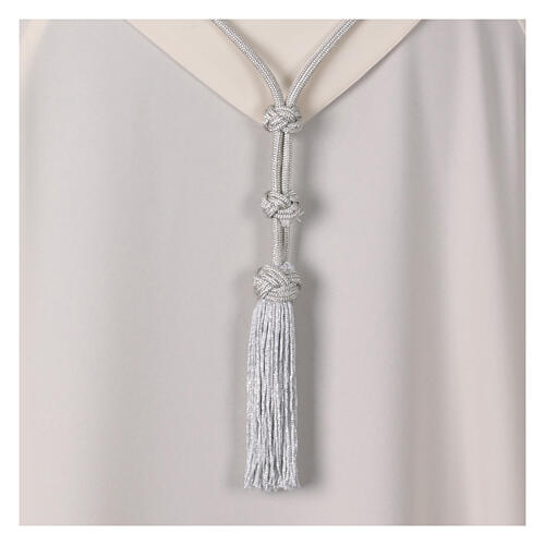 Pektoralkordel, silberfarben, Salomonsknoten 3