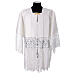 White surplice with macramé lace, IHS pattern, cotton and silk s1