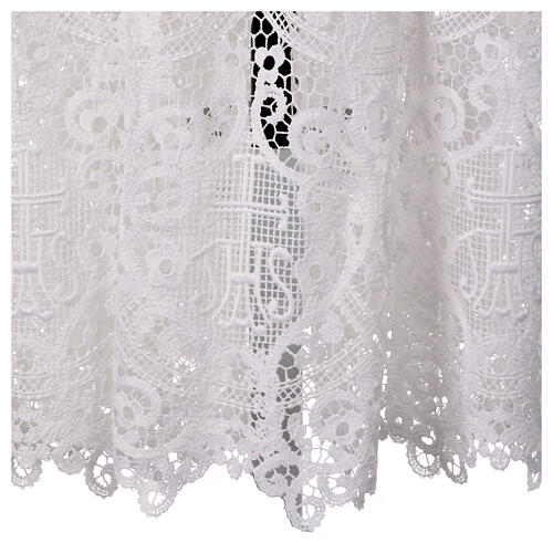 Surplis blanc dentelle macramé IHS coton/soie 5