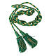 Mint green and gold priest cincture with chainette fringe tassel s2