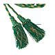 Mint green and gold priest cincture with chainette fringe tassel s3