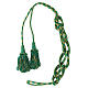 Mint green and gold priest cincture with chainette fringe tassel s5