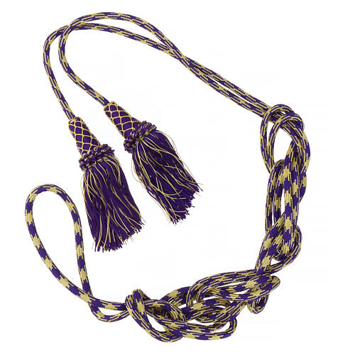 Purple and gold priest cincture with chainette fringe | online sales on ...