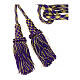 Purple and gold priest cincture with chainette fringe s3