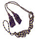 Purple and gold priest cincture with chainette fringe s5