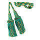 Corde pour aube sacerdotale XL or et vert menthe frange torse et chainette 5 m s3
