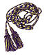 Priest cincture with chainette fringe, purple and gold, XL model s2