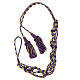 Priest cincture with chainette fringe, purple and gold, XL model s6