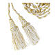 Priest cincture with chainette fringe, white and gold, XL model s3