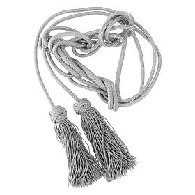 Silver priest cincture with Solomon knot solid color