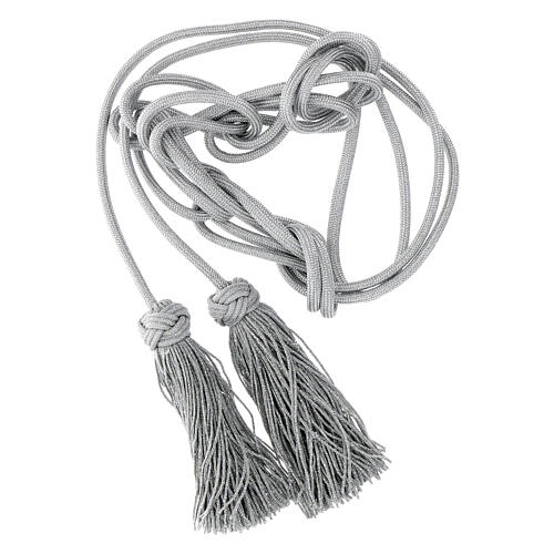 Silver priest cincture with Solomon knot solid color 2