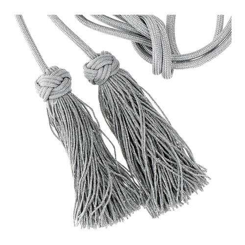 Silver priest cincture with Solomon knot solid color 4