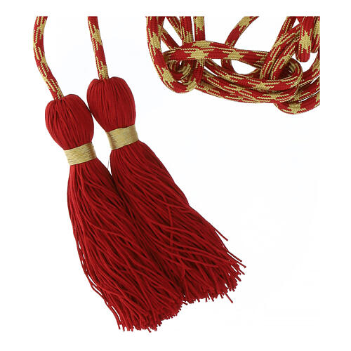 Priest cincture, red and gold, simple tassel 4