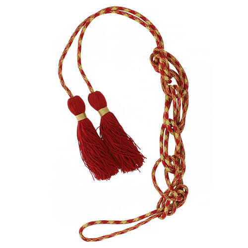 Priest cincture, red and gold, simple tassel 6
