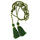 Priest cincture, olive green and gold, simple tassel s2