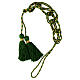 Priest cincture, olive green and gold, simple tassel s5
