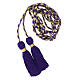 Priest cincture, purple and gold, simple tassel s2