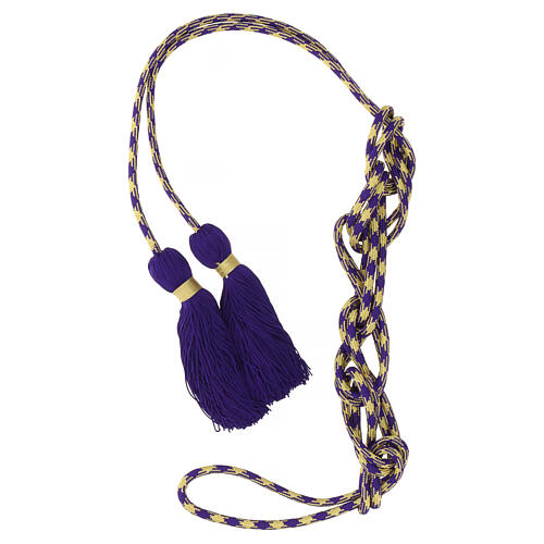 Cordon sacerdotal violet or pour aube avec gland 6