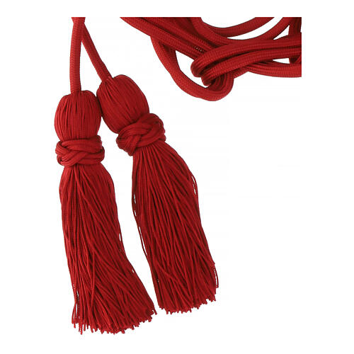 Solid red cincture for priest with Solomon's knot 3