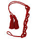 Solid red cincture for priest with Solomon's knot s5