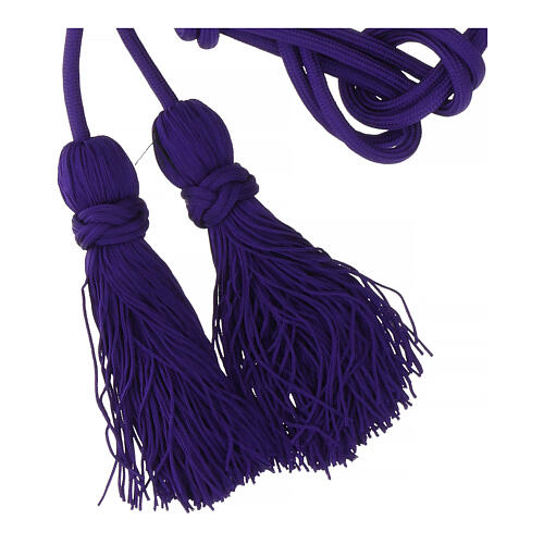Solid purple cincture for priest with Solomon's knot 4