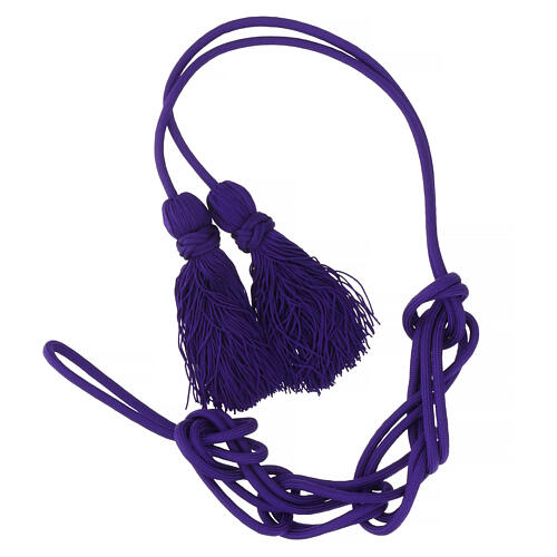 Solid purple cincture for priest with Solomon's knot 5