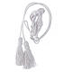 Solid white cincture for priest with Solomon's knot s2