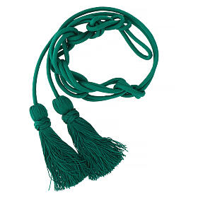 Solid mint green cincture for priest with Solomon's knot