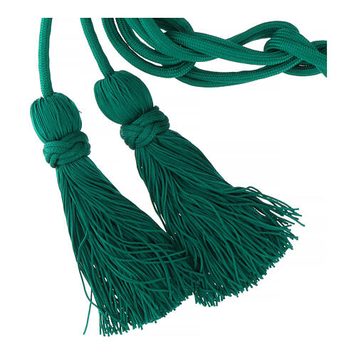 Solid mint green cincture for priest with Solomon's knot 4