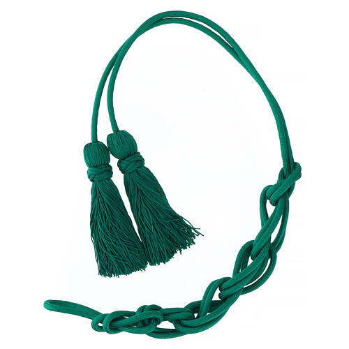 Solid mint green cincture for priest with Solomon's knot 5