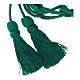 Solid mint green cincture for priest with Solomon's knot s4