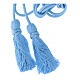 Solid light blue cincture for priest with Solomon's knot s3